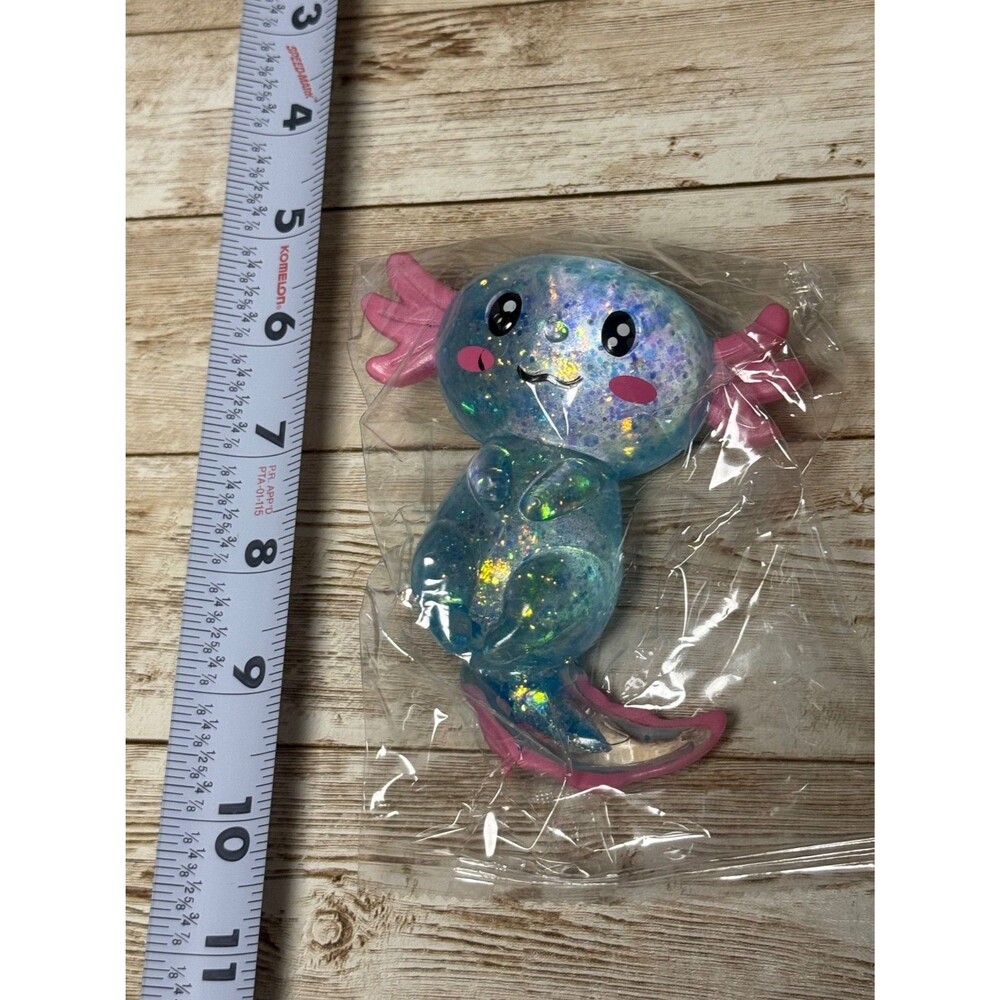 Axolotl Squishy Toy Blue Slow Rising Glitter Fidget Toy Cute Malt Dumpling
